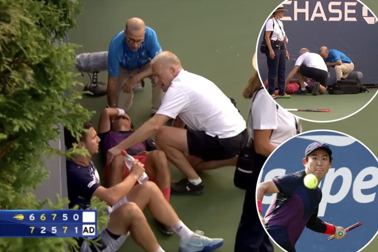 Yoshihito Nishioka collapses at US Open in frightening scene: ‘Trouble breathing’