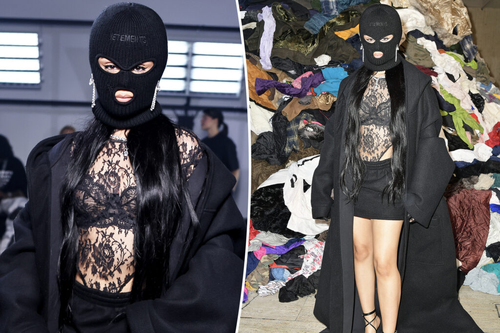 Camila Cabello covers her face in ski mask for Paris Fashion Week show