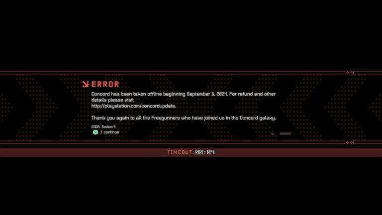 Concord unceremoniously goes offline with an anticlimactic "error" message