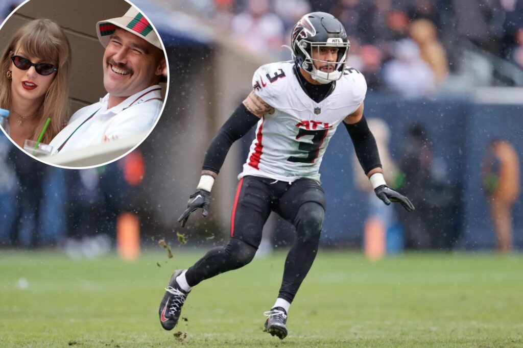 Falcons’ Jessie Bates warns he might use Taylor Swift smack talk vs. Travis Kelce, Chiefs