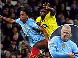 Fans fume after Watford have 'clean goal ruled out' at Man City because Kwadwo Baah was 'too strong' as famous Hornets supporter claims it 'would have stood if Haaland scored it'