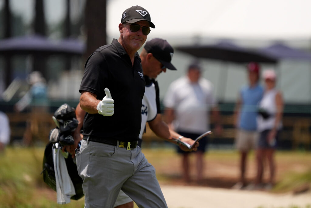 Phil Mickelson didn't have a lot to say when asked about outside player interest in LIV Golf