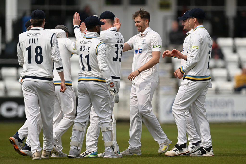 Yorkshire need three more wickets for victory