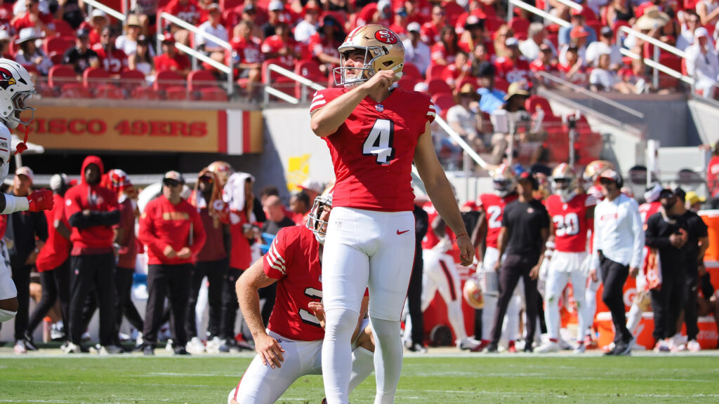 49ers kicker Jake Moody to miss time with high-ankle sprain, other injury updates
