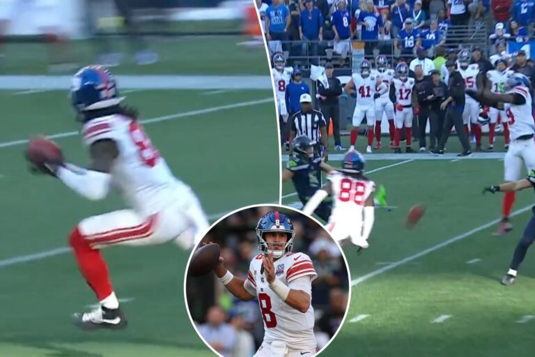 Giants block kick, return it for touchdown to seal wild win over Seahawks