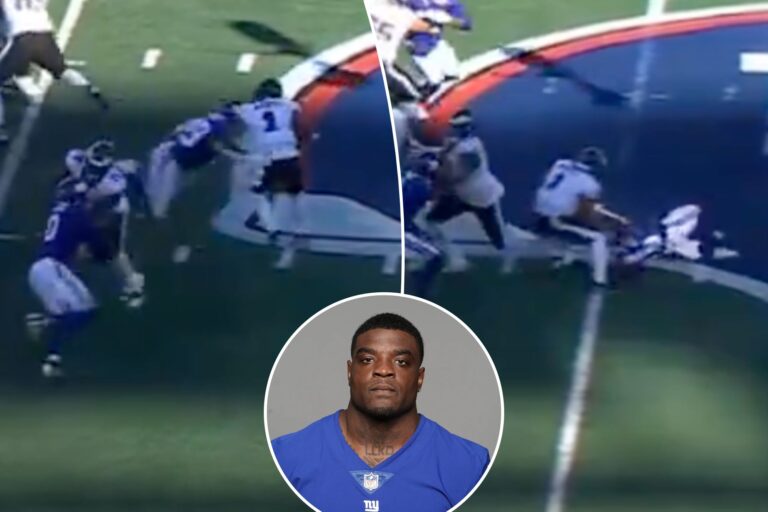 Giants’ Matthew Adams beating himself up over botched sack in rare chance