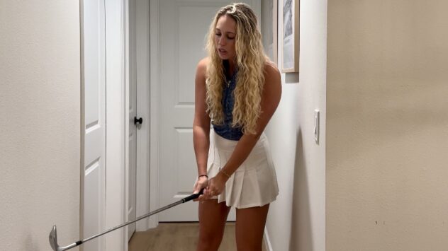 Golf instruction: Practicing your downswing from home on a rainy day