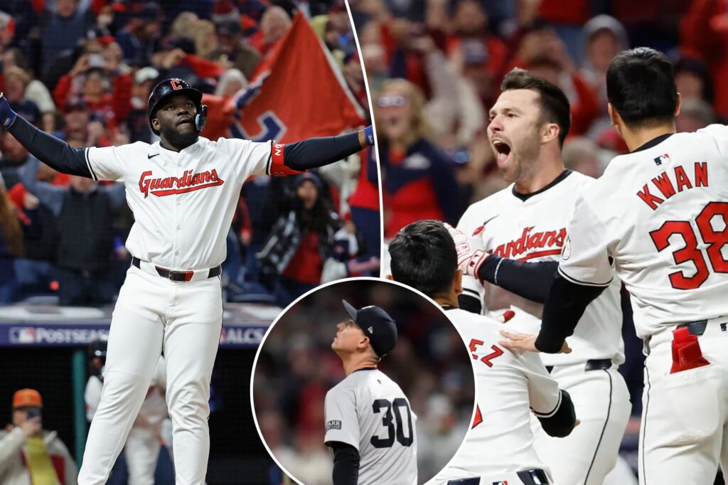 Guardians rally for improbable comeback to sink Yankees in Game 3 crusher