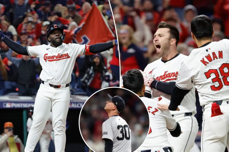 Guardians rally for improbable comeback to sink Yankees in Game 3 crusher