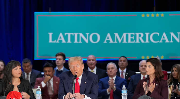 Harris speaks about creating economic opportunity for Latino men; Trump airs familiar grievances