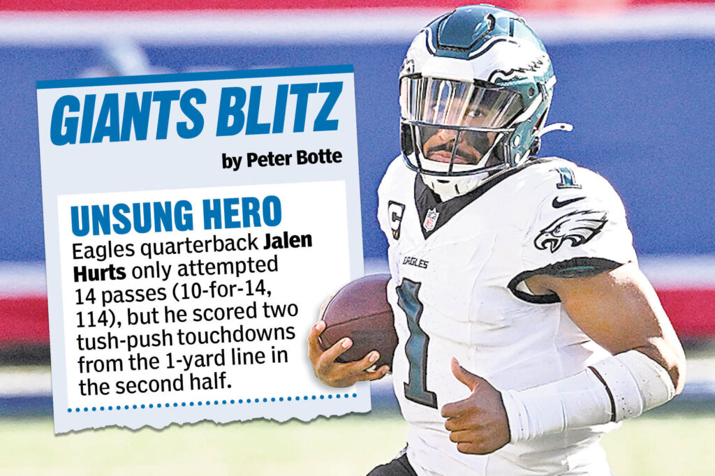 Heroes, zeros from Giants’ loss to Eagles: No answer for Jalen Hurts’ tush-push