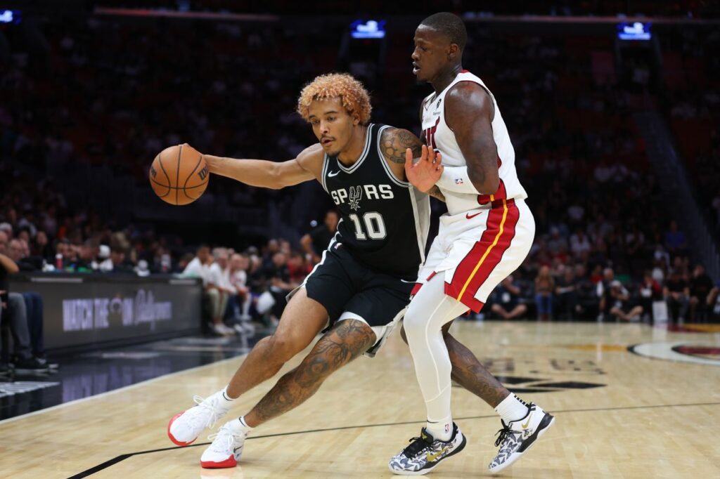 Jeremy Sochan shines in Spurs loss to Heat