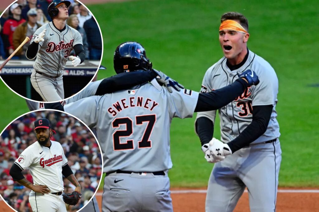 Kerry Carpenter’s dramatic homer lifts Tigers into ALDS tie with Guardians