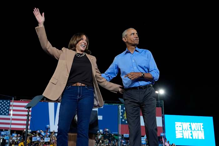 Obama, Springsteen boost Harris as she warns of ‘brutally serious’ consequences if Trump wins