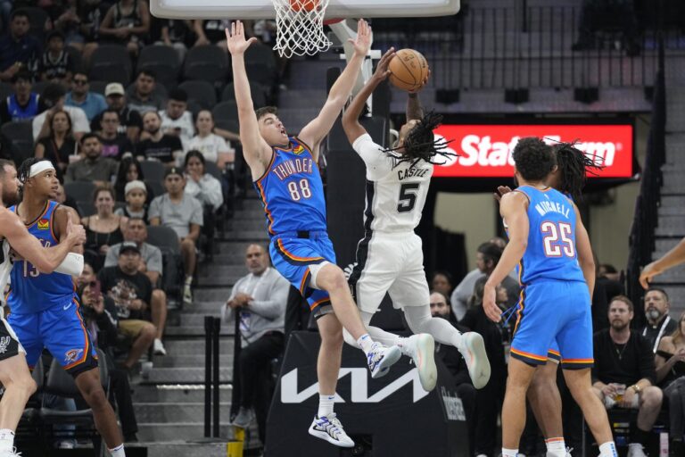 Wemby-less Spurs drop first preseason game to Thunder