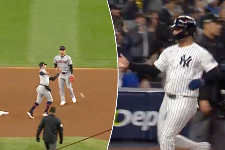 Yankees gifted run as Guardians flub routine play in embarrassing ALCS moment