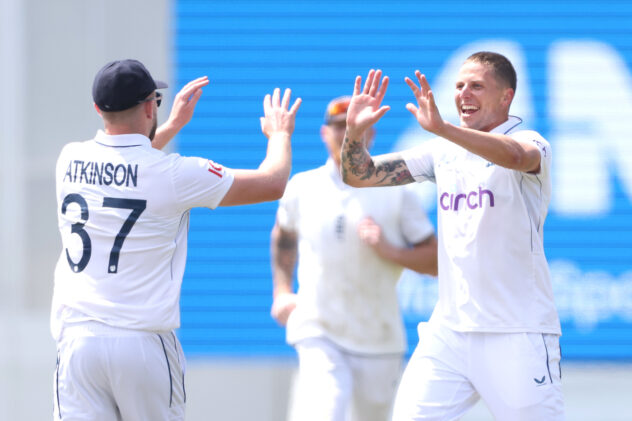 England seamers strike early after posting hefty 499