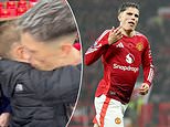 Heartwarming moment Alejandro Garnacho makes a young tearful Man United fan's day by giving him his shirt and a hug after scoring in win over Leicester