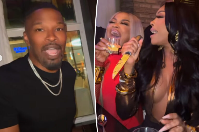 Jamie Foxx parties with twerking Phaedra Parks, Cynthia Bailey and Porsha Williams during night out in Miami
