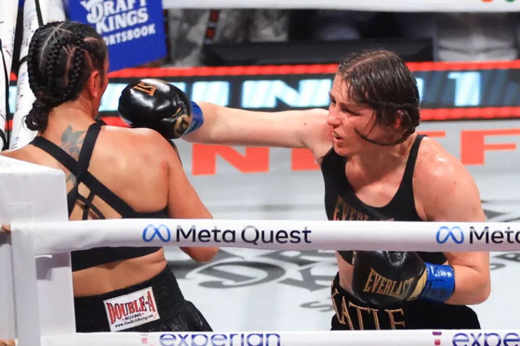 Katie Taylor defeats Amanda Serrano in controversial Jake Paul-Mike Tyson walk-up match