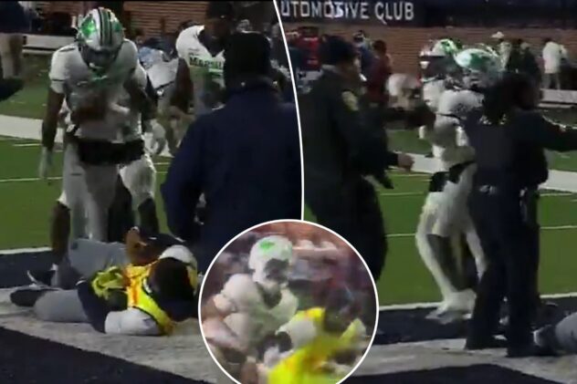 Marshall football player gets physical with ballboy in intense scene after big win