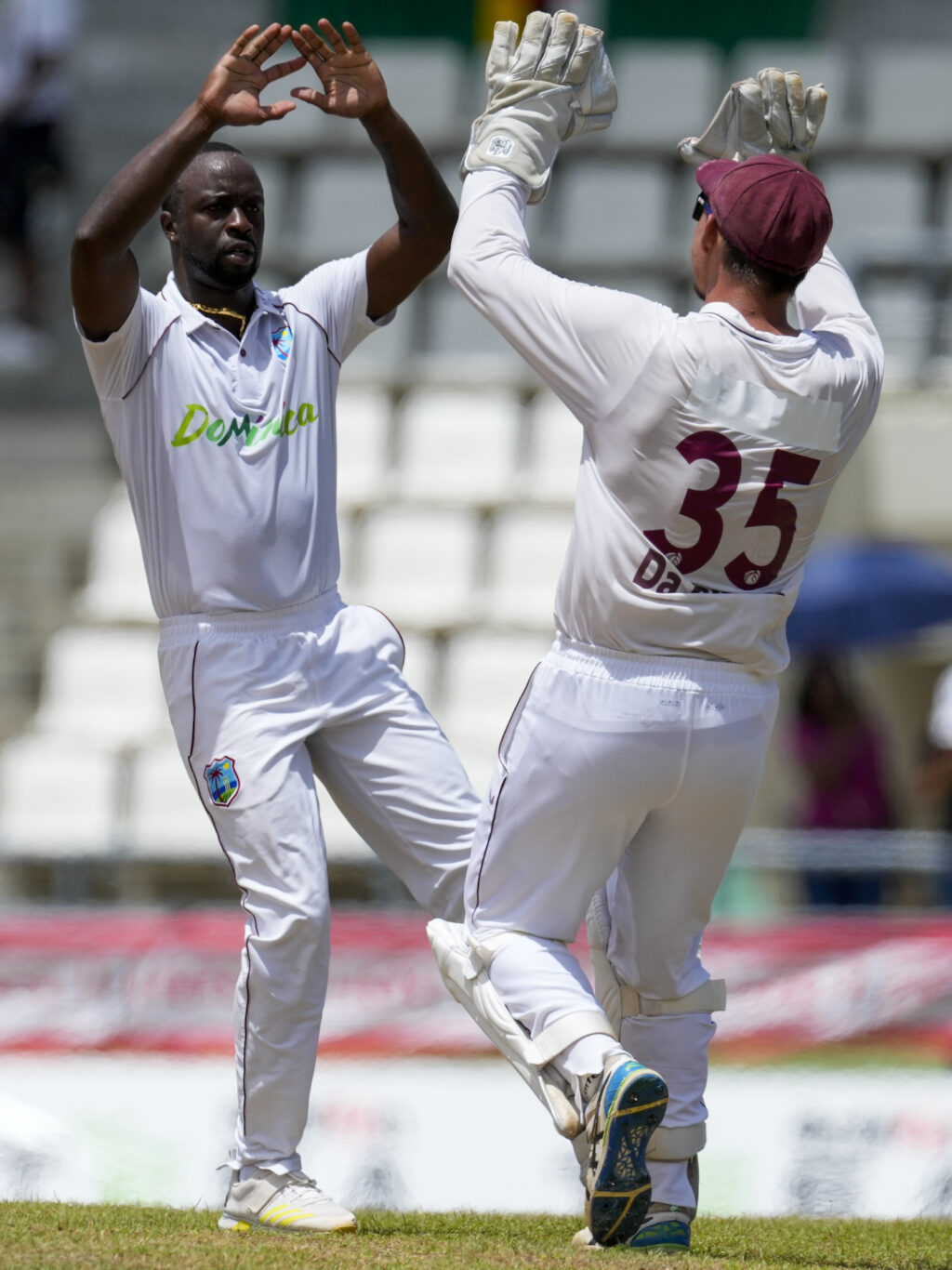 Roach, Seales build the road to victory for West Indies despite Taskin six-for