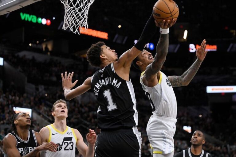 Wembanyama, Castle, & Vassell combine for 68 points in loss to Jazz