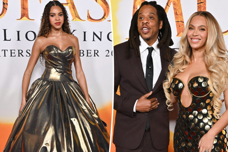 Beyoncé and Jay-Z adorably hype up daughter Blue Ivy, 12, as she poses solo at ‘Mufasa’ premiere