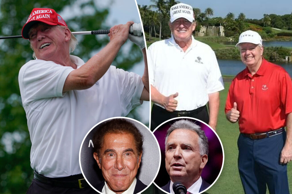 Donald Trump back on Palm Beach golf course, with Lindsey Graham, Steve Witkoff as Steve Wynn hits private club