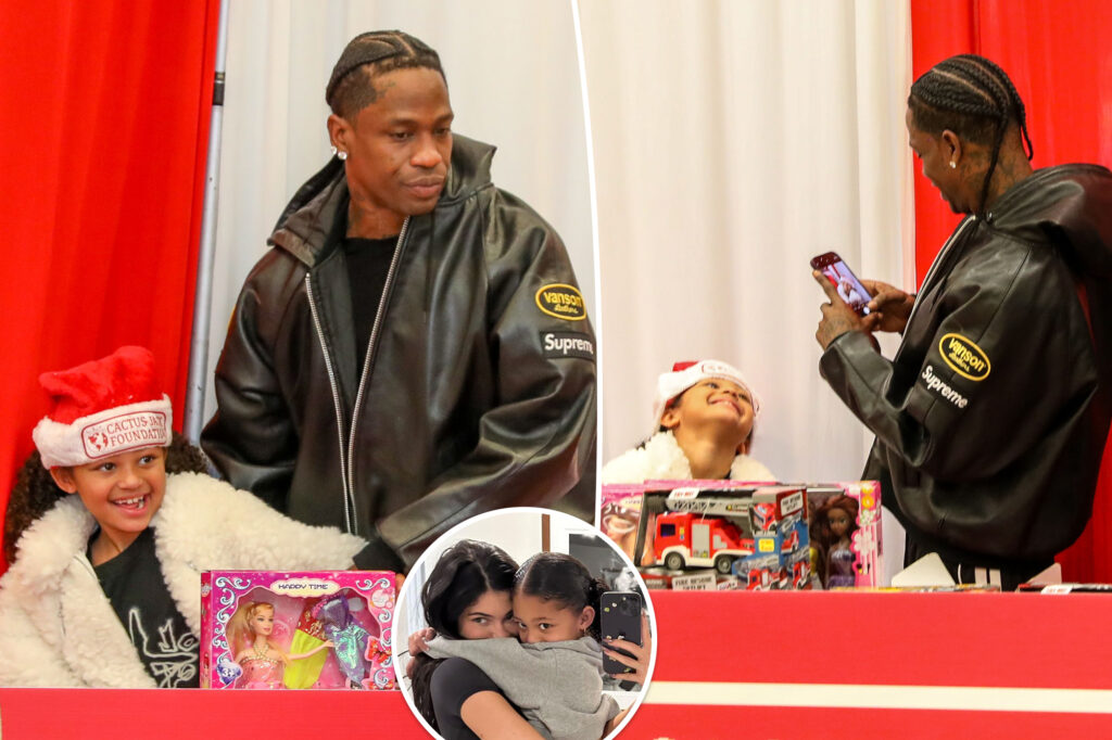 Kylie Jenner and Travis Scott’s daughter Stormi, 6, joins rapper at holiday charity event in Houston