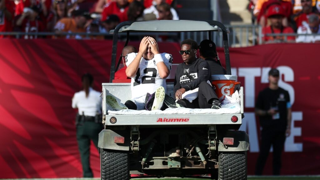 Raiders QB Aidan O'Connell, DE Maxx Crosby miss practice