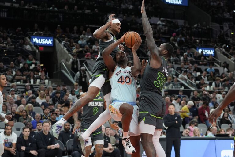 Spurs' timid offense dooms them against physical Timberwolves
