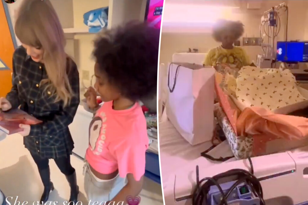 Taylor Swift gifts fan who called her outfit ‘tea’ during hospital visit the same $5K Miu Miu set