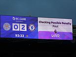 VAR replay operator accidentally sent replay of Leicester's unwarded penalty against Chelsea to the big screens... leaving fans at the King Power Stadium incensed