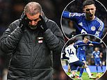 Ange Postecoglou reacts to Tottenham fans' anger following shock home defeat by Leicester and admits Spurs are 'as low as we've been' as his future as boss hangs in the balance