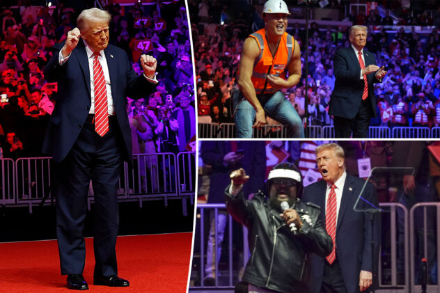 Donald Trump busts out viral dance moves to ‘YMCA’ while celebrating at victory rally ahead of inauguration