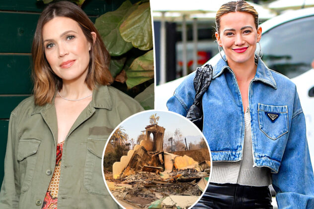 Mandy Moore’s family staying with Hilary Duff after their home was destroyed in Los Angeles wildfire