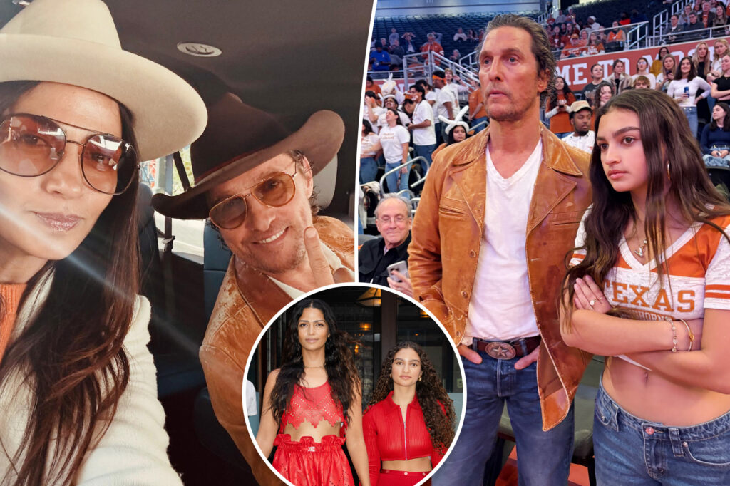 Matthew McConaughey’s daughter Vida, 15, is mom Camila Alves’ twin at basketball game