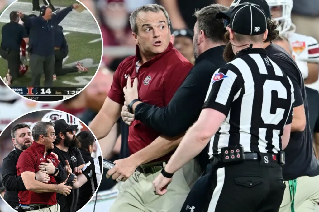 South Carolina coach Shane Beamer goes berserk on Illinois coach for taunting him over kickoff controversy