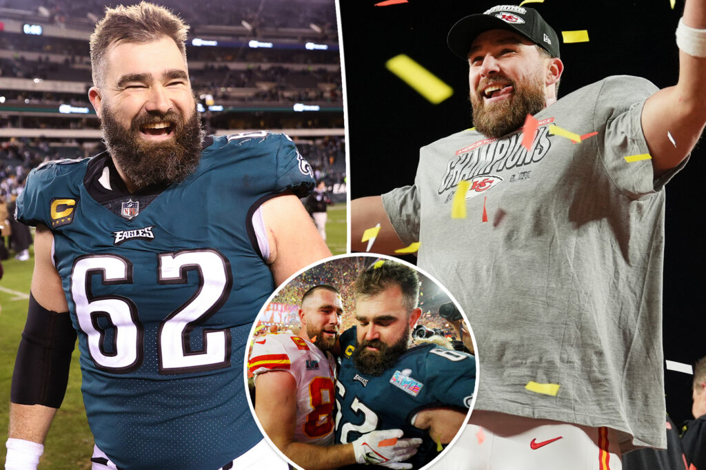 Jason Kelce ‘can’t wear’ Kansas City colors to show support for brother Travis in Chiefs vs. Eagles Super Bowl 2025