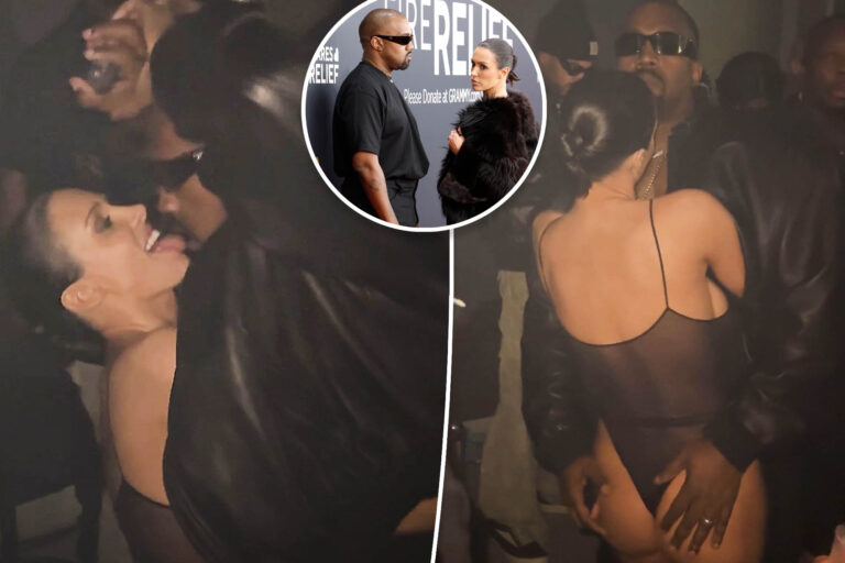 Kanye West and Bianca Censori pack on the PDA at Grammys 2025 afterparty following red carpet stunt