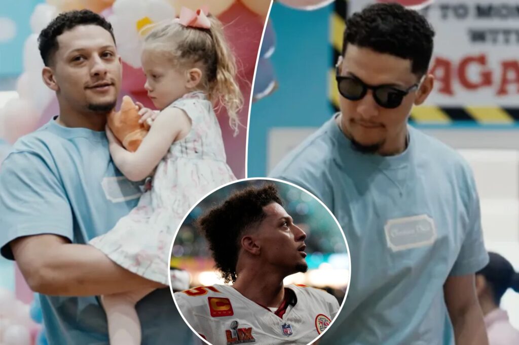 Patrick Mahomes shows off new hairstyle at daughter’s birthday party after Chiefs’ Super Bowl loss