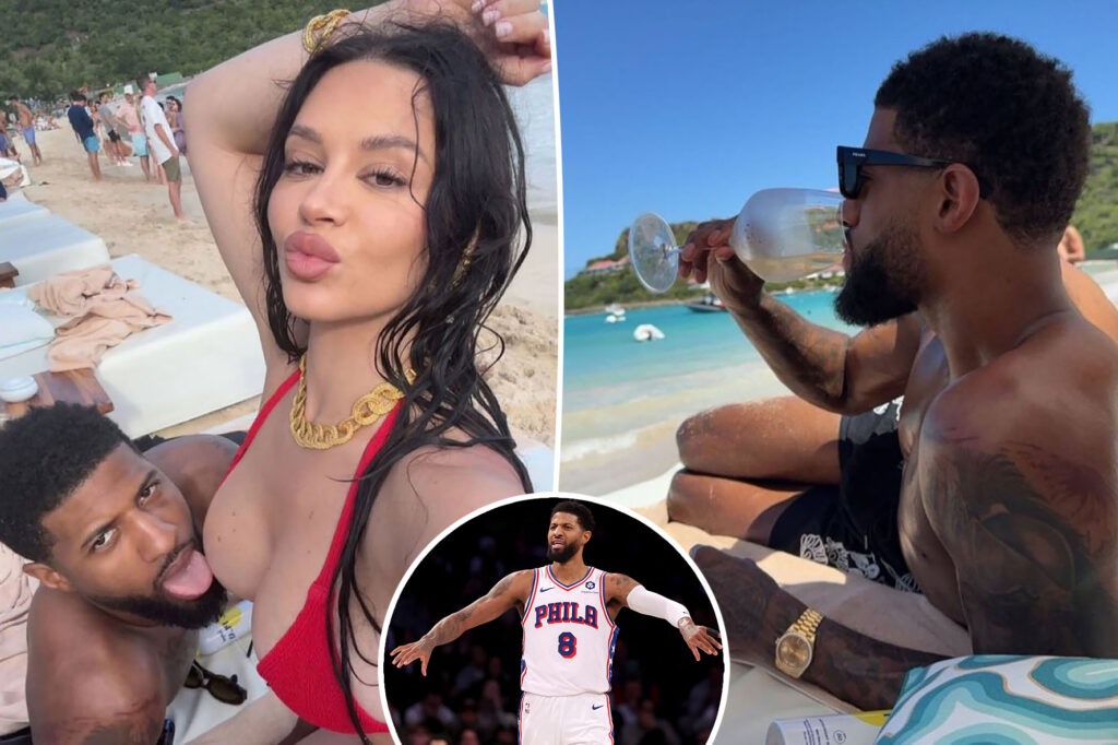 Paul George’s steamy vacation photos with wife enrages 76ers fans after disastrous first half