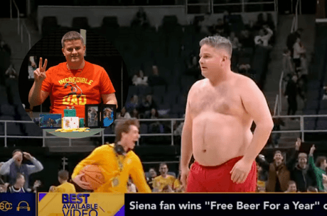 Shirtless Poker Champion Wins Beer for a Year in Hoops Contest