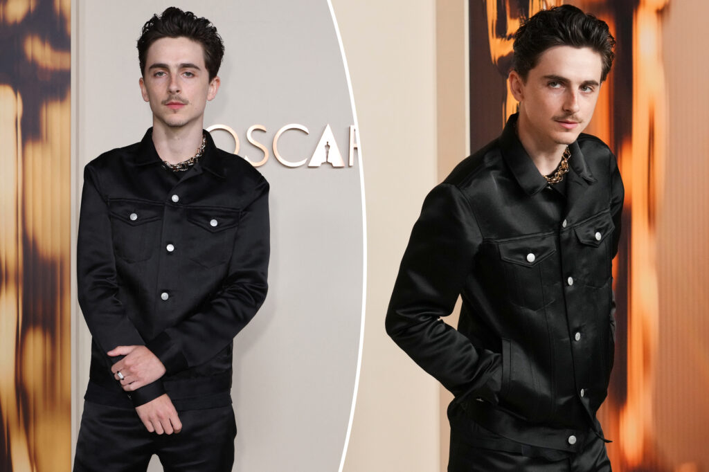 Timothée Chalamet wears custom Gap — with nearly $80K worth of Cartier jewelry — at Oscars 2025 nominee dinner