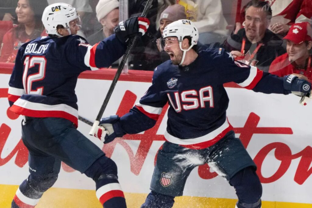 USA’s Dylan Larkin overjoyed after scoring biggest goal of career in front of his family