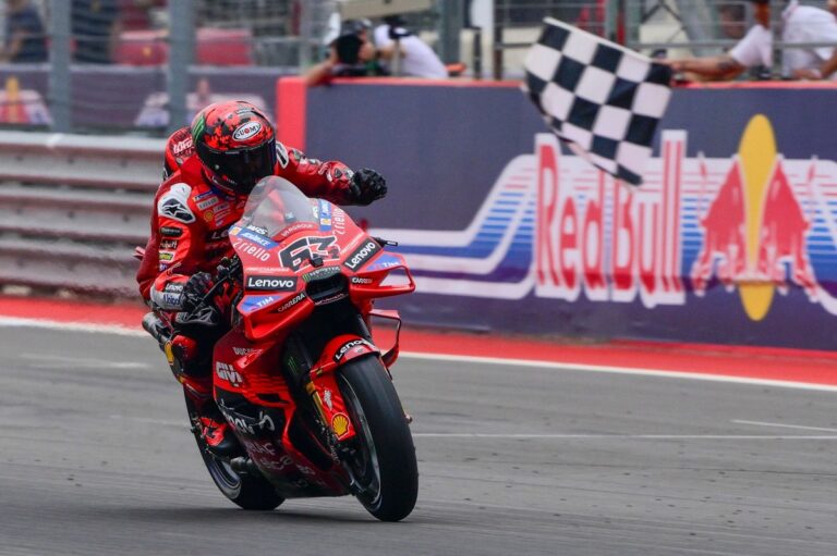 Bagnaia claims challenging MotoGP Americas GP as Marquez crashes from the lead