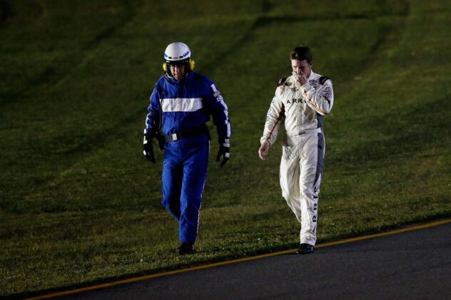 Carl Edwards to Dale Jr. on walking away: "We're gonna put all this on a restart?"