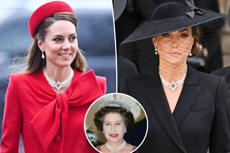 Kate Middleton rewears Queen Elizabeth’s pearl necklace at first Commonwealth Day service in 2 years