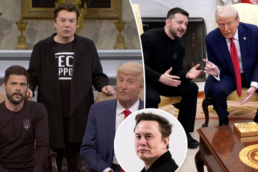 Mike Myers makes surprise ‘SNL’ cameo as Elon Musk in cold open skit of Zelensky’s meeting with Trump